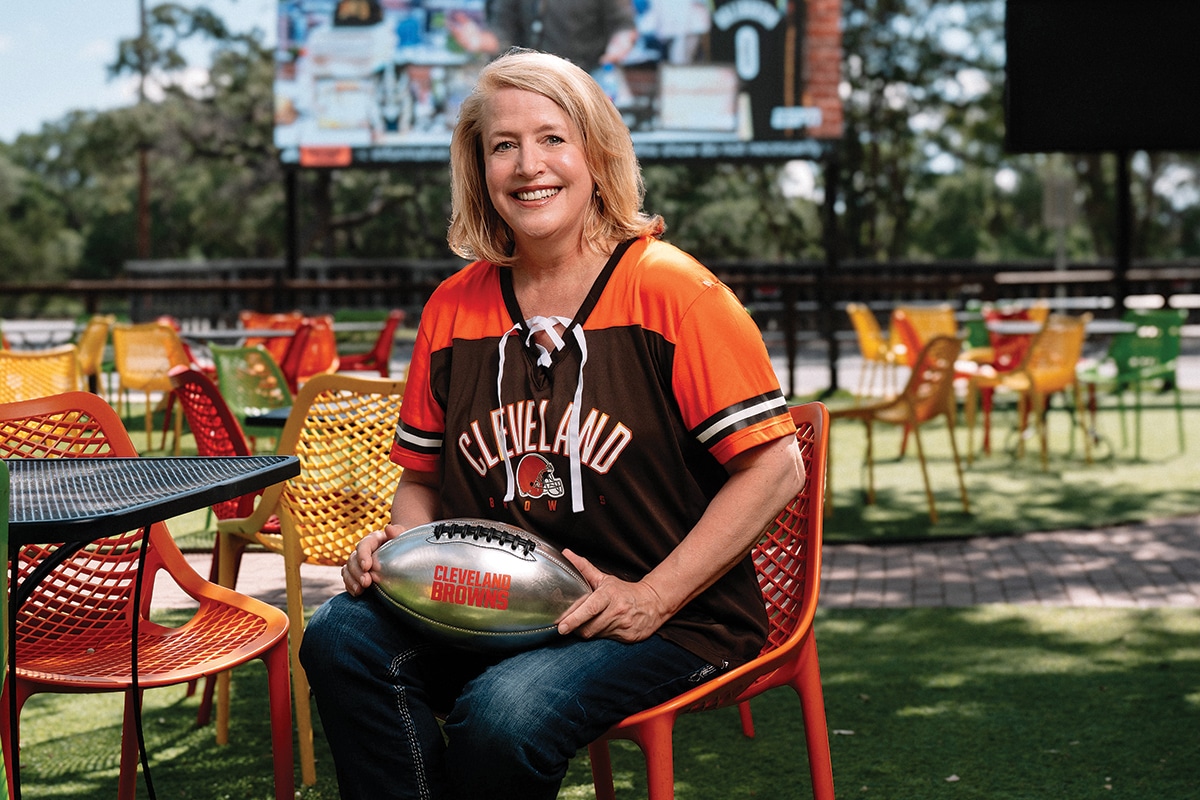 Jennifer with a football
