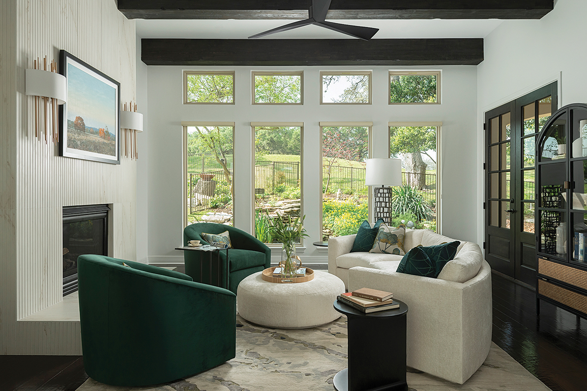 Living room with sofa and two chairs