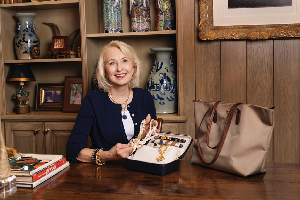 Susan Shaw photo with jewelry and bag